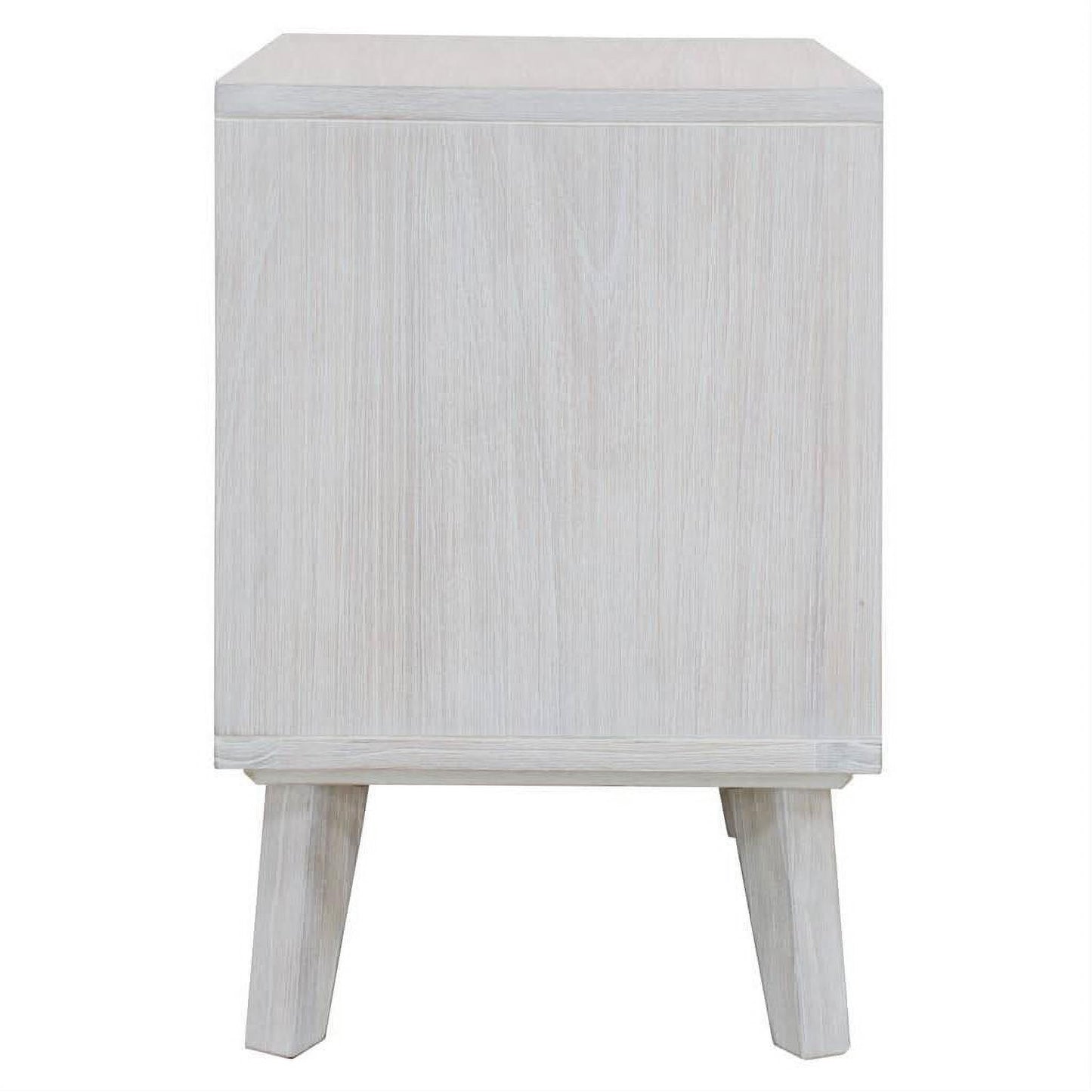 Halifax Solid Acacia 2-Drawer Bedside Table in Brushed White