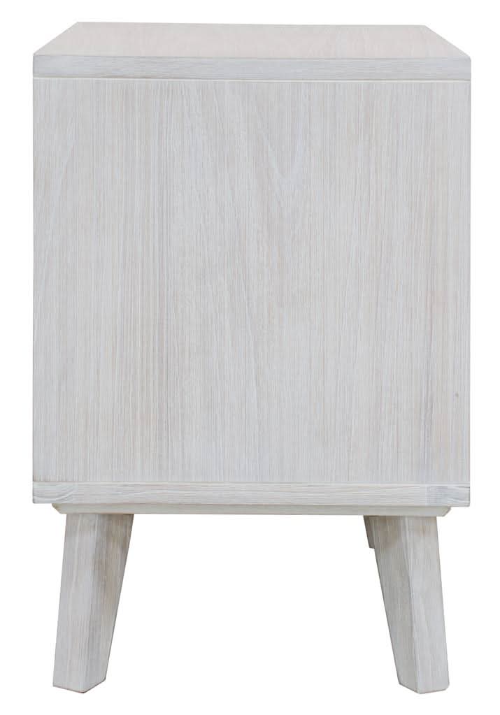 Halifax Solid Acacia 2-Drawer Bedside Table in Brushed White