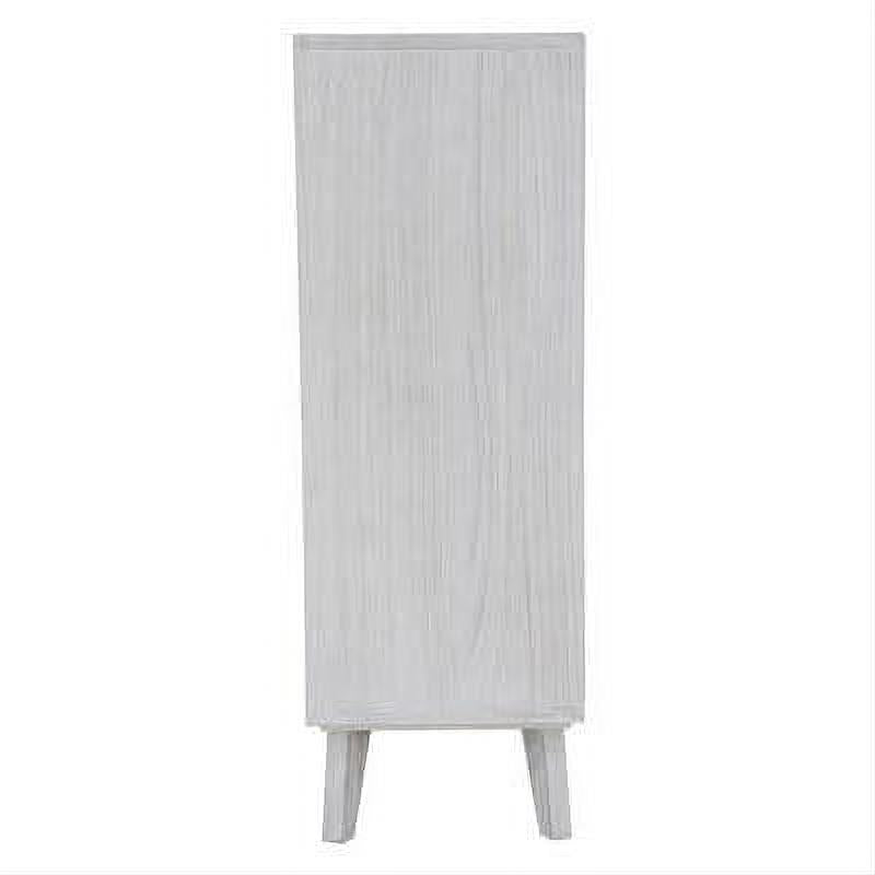 Halifax Solid Acacia 4-Drawer Tallboy / Chest of Drawers in Brushed White