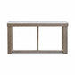 Herrington Oak Hall Table/Console Table in Greyish-Brown Wood Tone with Natural Marble Table Top