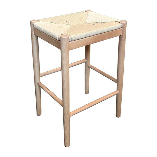 BRYNN BACKLESS KITCHEN STOOL WITH ROPE SEAT -66CM SEAT HEIGHT NATURAL