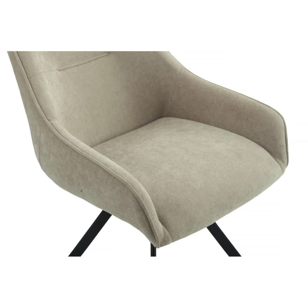 CARLOW FABRIC DINING CHAIR FAWN COLOURED - MyChocolateWood