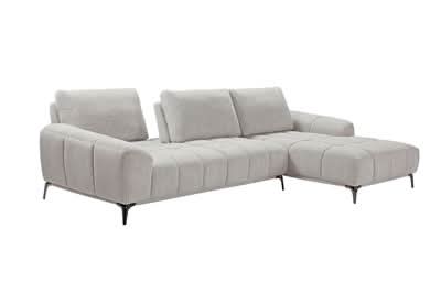 Joaquin Fabric 3-Seater Modular Corner Sofa with Sliding Backrest & RHF Chaise - Sky