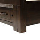 Heritage Malaysian Hardwood Bed with 2 Storage Drawers in Charcoal Grey - Chocolate Wood