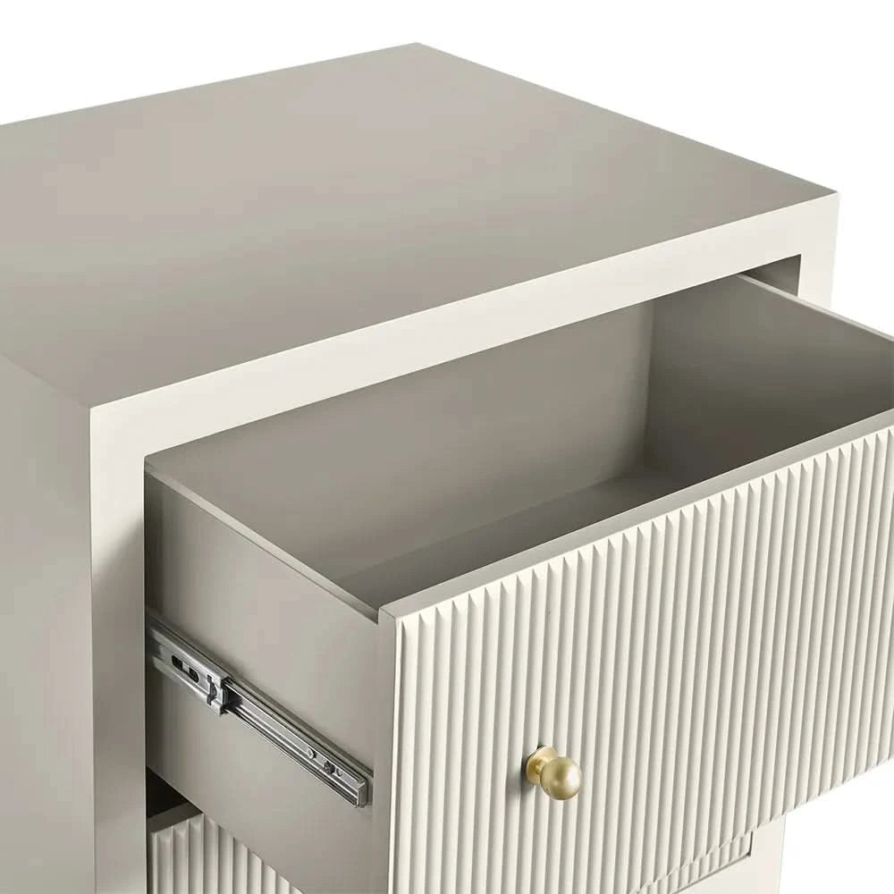 JAYLA LARGE GREY 2-DRAWER BEDSIDE TABLE - MyChocolateWood