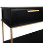 MORETTI 3-DRAWER CONSOLE TABLE/HALL TABLE SATIN BLACK  & GOLD LARGE - MyChocolateWood
