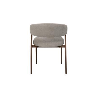 Leemor Fabric Dining Chair Beige/Walnut Colour