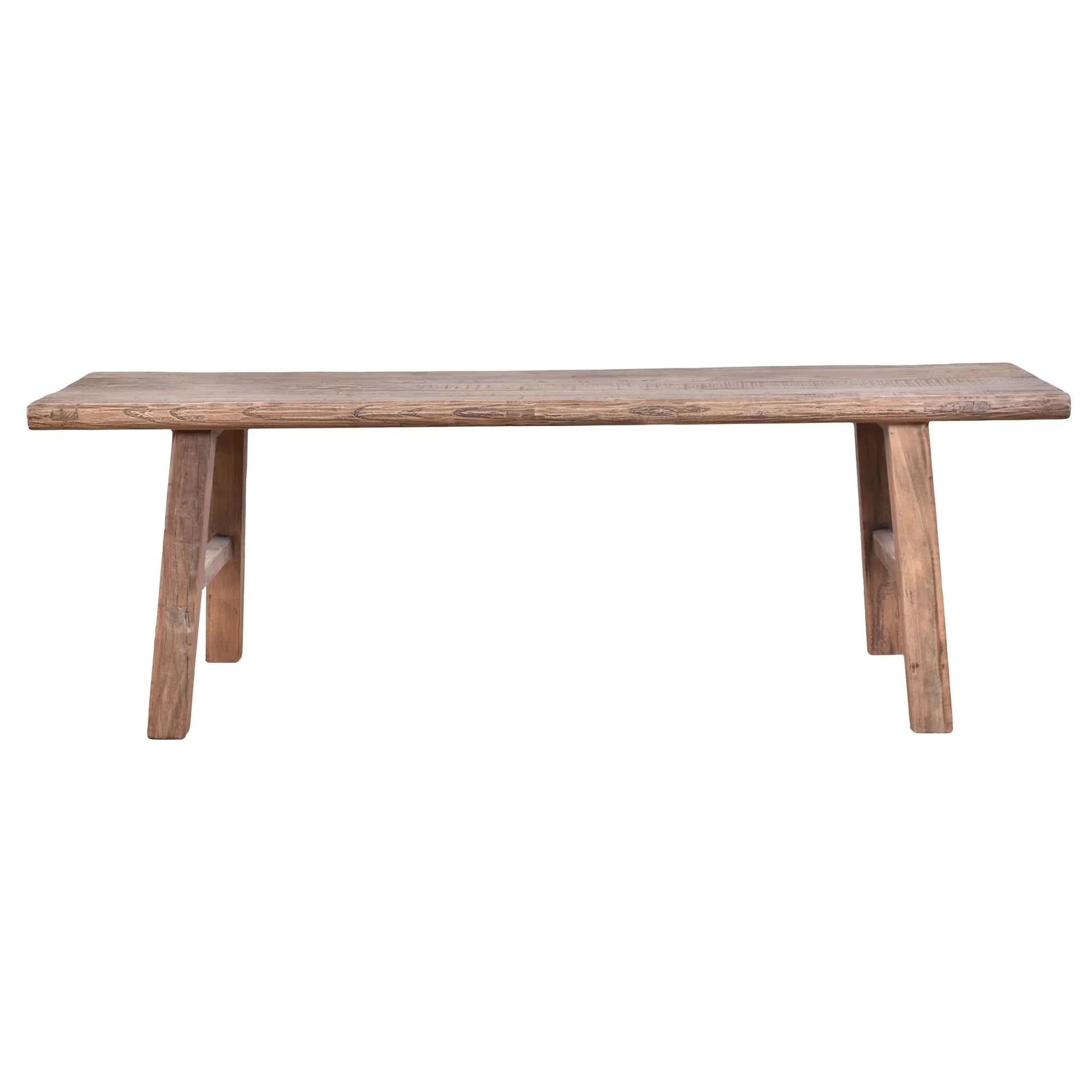 Harlow Solid Hardwood Rustic Bench 180cm in Natural - Chocolate Wood