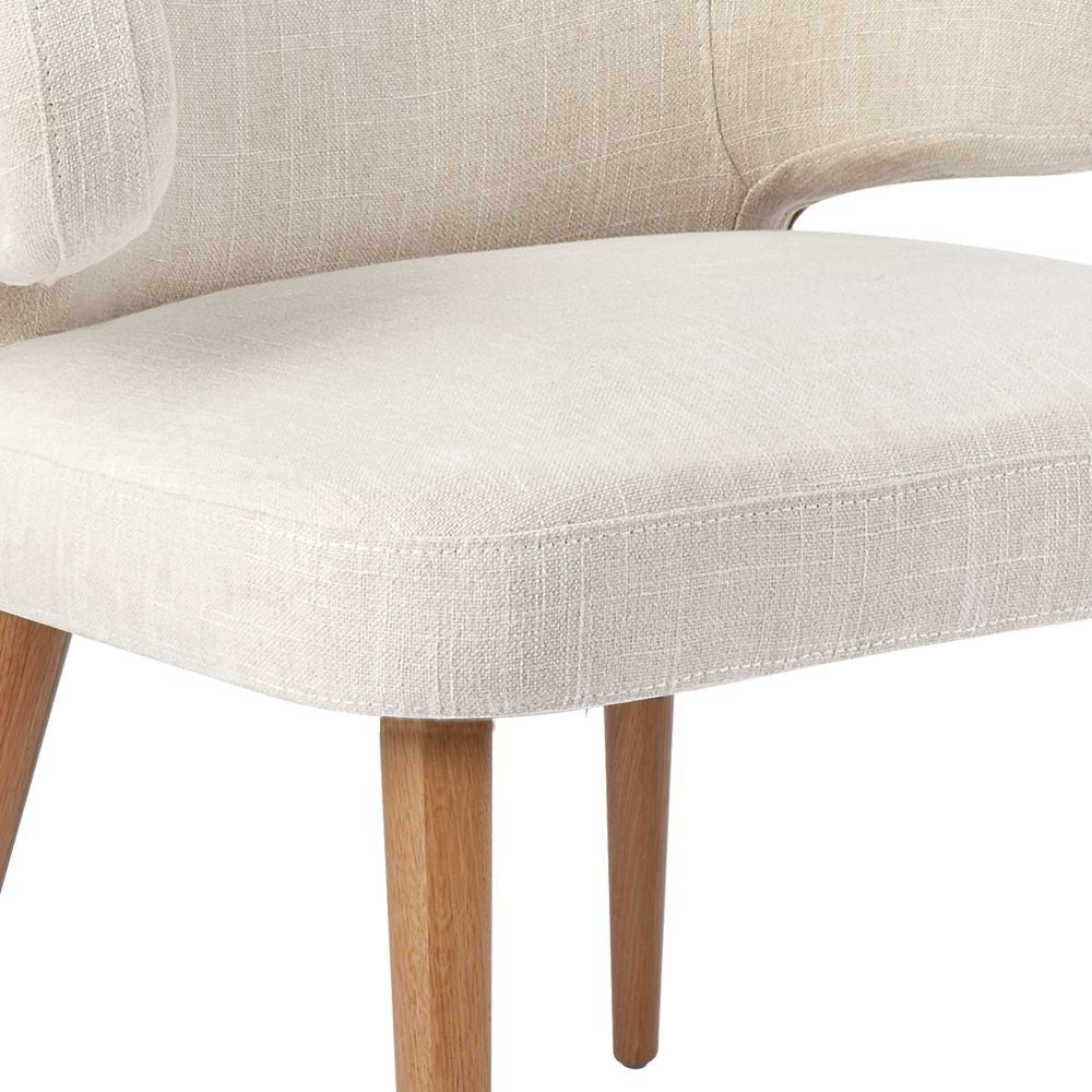 AUBERT NATURAL OAK LEG DINING CHAIR WITH NATURAL LINEN - MyChocolateWood