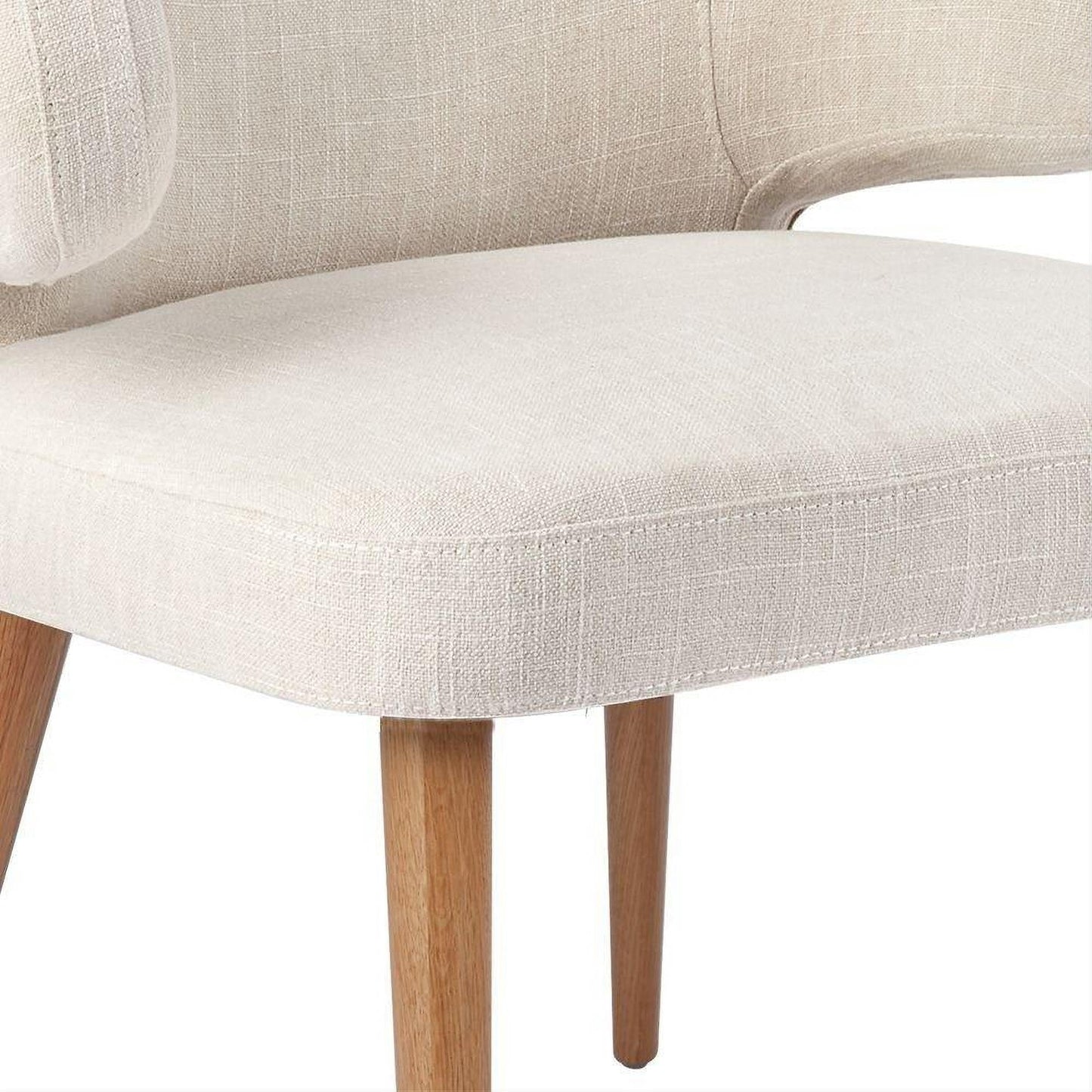 Aubert Dining Chair in Natural Linen with Natural Oak Legs - Chocolate Wood