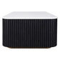 VERWOOD BRUSHED BLACK OAK WOOD BASE/SIVEC WHITE MARBLE TOP  COFFEE TABLE - MyChocolateWood