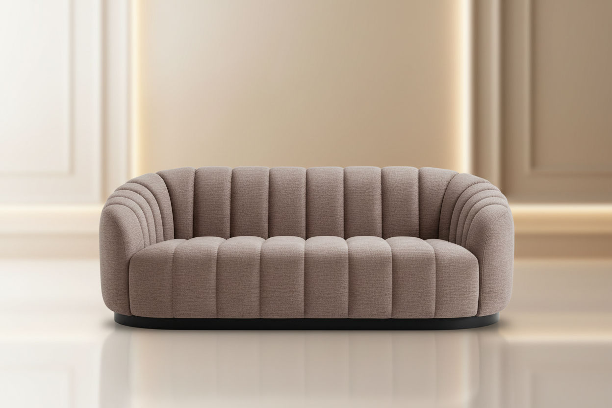 Madeley 2.5-Seater Chenille Sofa in Mink - Chocolate Wood
