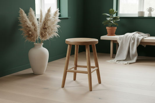 FITAN SOLID OAKSTOOL NATURAL TOP/NATURAL LEGS HEIGHT 45CM - MyChocolateWood