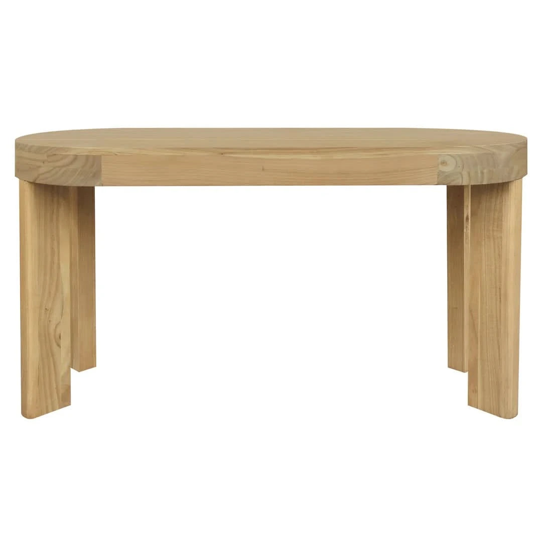 BRENTWOOD SOLID MINDI 2-DRAWER OVAL DESK NATURAL - MyChocolateWood