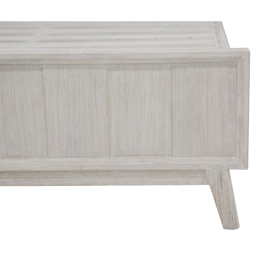 NOVAK SOLID ACACIA KING BED WHITEWASHED - MyChocolateWood