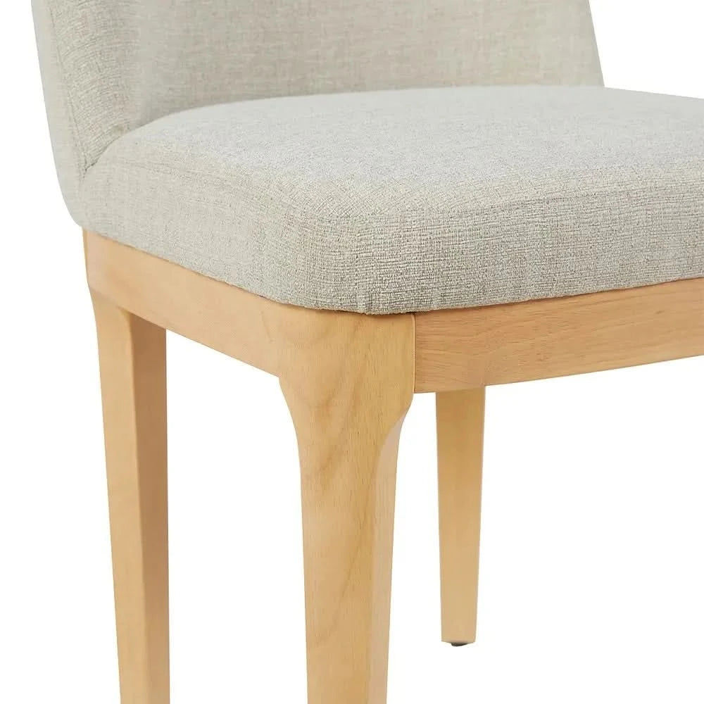 SET OF 2 DURAM LINEN DINING CHAIRS NATURAL/OATMEAL - MyChocolateWood