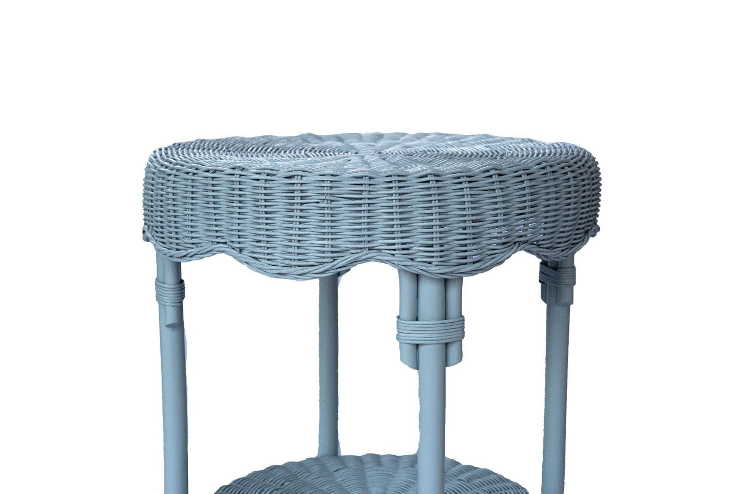 WENGLOR OCEAN BLUE RATTAN SIDETABLE - MyChocolateWood