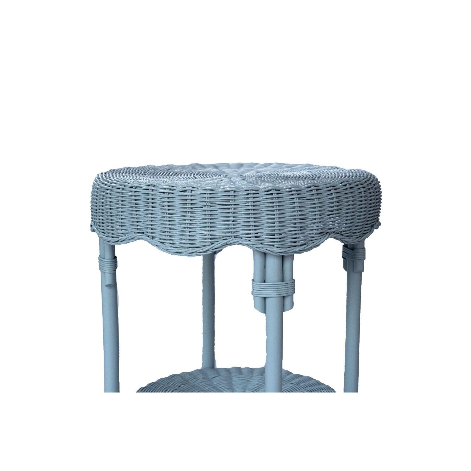 Wenglor Rattan Side Table in Ocean Blue top