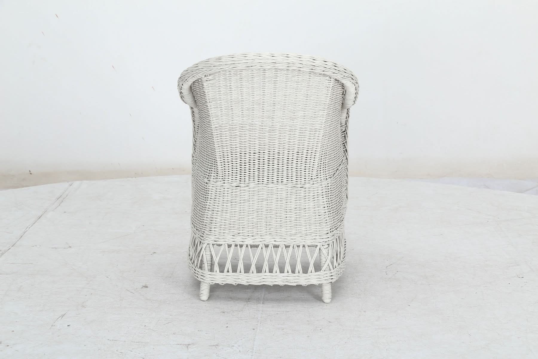 DANARA OUTDOORS RATTAN DINING CHAIR WHITE FADED GREY - MyChocolateWood