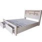 OASIS KING BED WITH WOODEN BOOKCASE & 2 END STORAGE DRAWERS WHITE