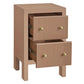 JAYLA PETITE BEIGE 2-DRAWER BEDSIDE TABLE - MyChocolateWood