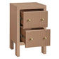 Jayla Petite 2-Drawer Bedside Table in Mocha Mousse - Chocolate Wood