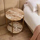 MELINA ROUND SIDE TABLE/BEDSIDE TABLE PINK MARBLE/GOLD STAINLESS STEEL - MyChocolateWood