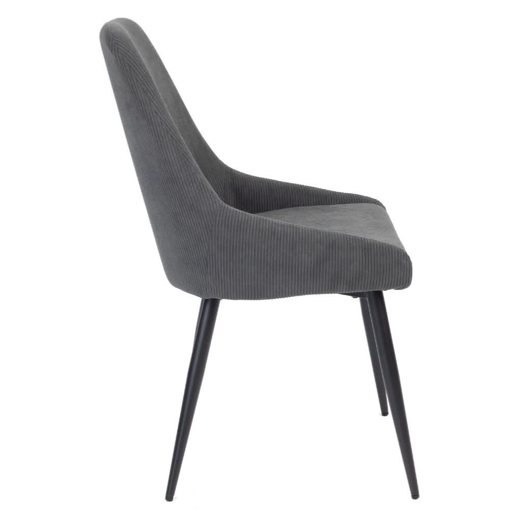 ERSKINE DINING CHAIR GREY CORDED FABRIC - MyChocolateWood