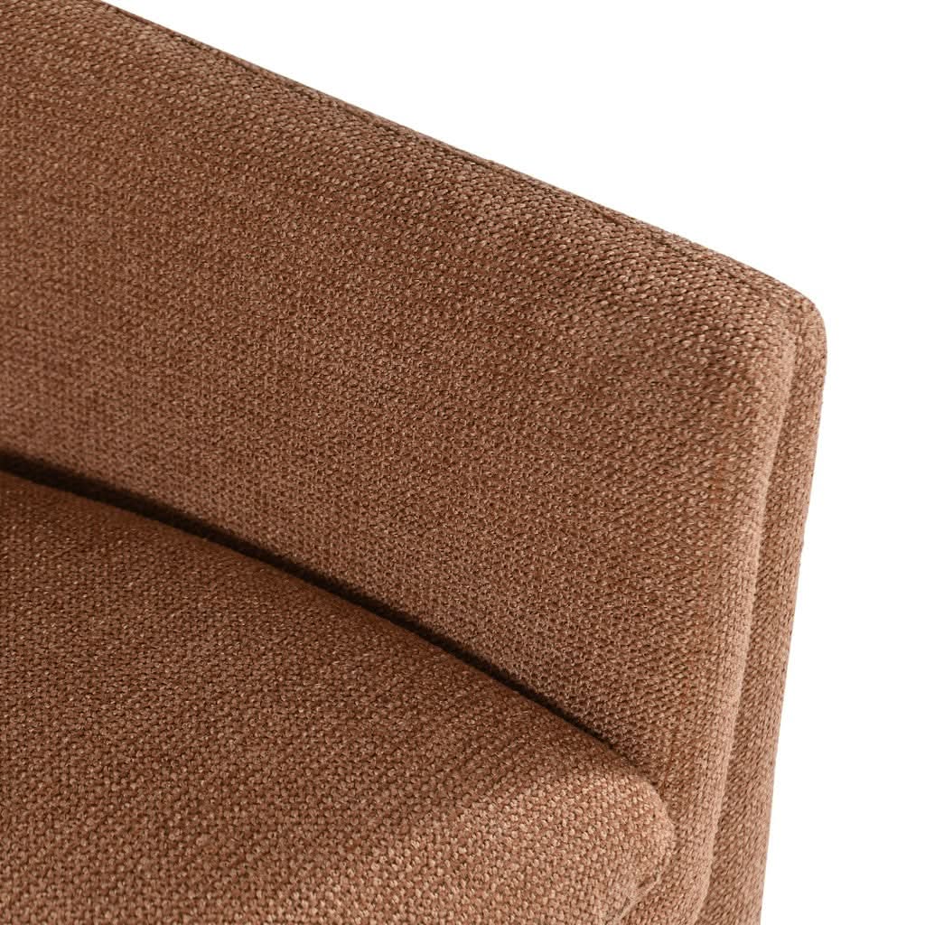 Magna Contemporary Fabric Armchair in Cinnamon - Chocolate Wood