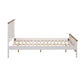 Pippa Rubberwood Double Bed White/Mid-Brown