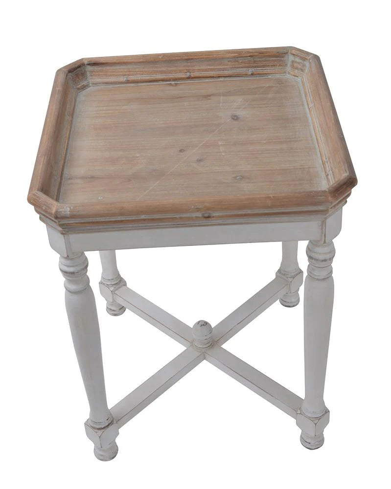 OWEN SHABBY SQUARE SIDE TABLE/LAMP TABLE/ACCENT TABLE - MyChocolateWood