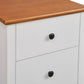 Pippa Rubberwood 2-Drawer Bedside Table White/Mid-Brown