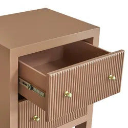 JAYLA SMALL MOCHA MOUSSE  2-DRAWER BEDSIDE TABLE - MyChocolateWood