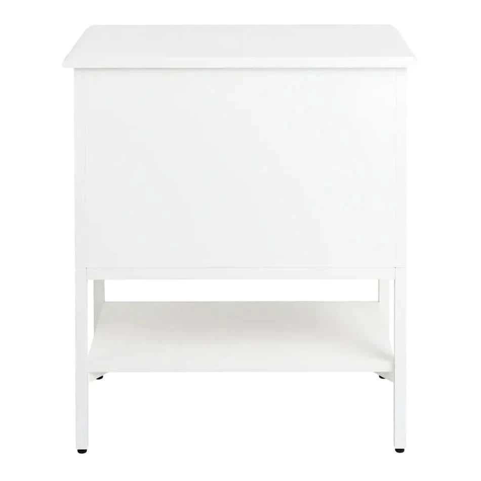 MORETTI 2-DRAWER BEDSIDE TABLE SATIN WHITE SMALL - MyChocolateWood