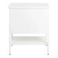 Moretti 2-Drawer Bedside Table Small in Satin White - Chocolate Wood