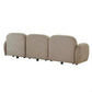 Lorelei 3-Seater Modular Chenille Sofa in Taupe - Chocolate Wood