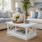 Verity Mahogany Timber Coffee Table - White