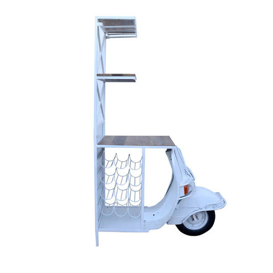 VESPA SCOOTER BAR / WINE RACK / DISPLAY CABINET / SHELF - ON BODY OF VESPA - MyChocolateWood