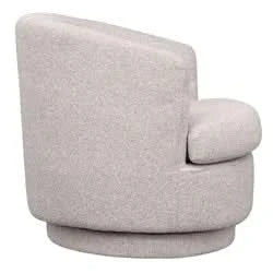 BRYNN BOUCLE SWIVEL ARMCHAIR WARM GREY - MyChocolateWood