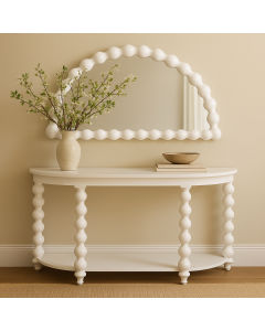 CAROLYN HALF MOON MIRROR BLACK MINDI WOOD FRAME - MyChocolateWood