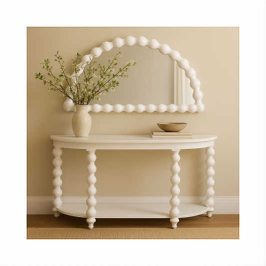 CAROLYN HALF MOON MIRROR BLACK MINDI WOOD FRAME - MyChocolateWood