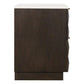 HAMPSHIRE WHITE MARBLE/SMOKED OAK 2-DRAWER BEDSIDE TABLE - MyChocolateWood