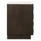 Hampshire 2-Drawer Bedside Table in Smoked Oak with White Marble Top - Chocolate Wood