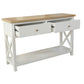 CHRISTA HAMPTON SOLID ACACIA 2-DRAWER CONSOLE TABLE HALL TABLE LIGHT OAK/WHITE - MyChocolateWood
