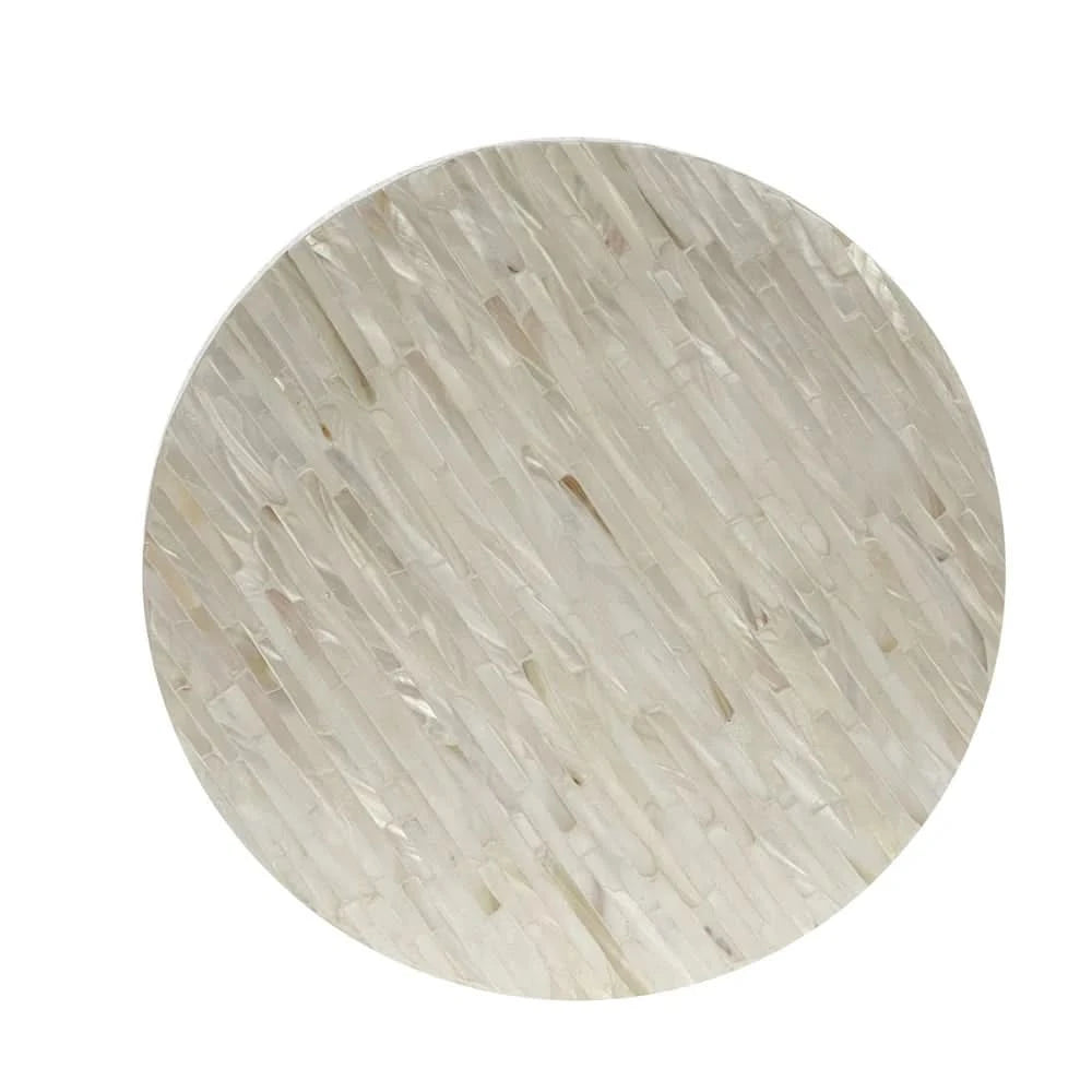 LAUSANNE MOTHER OF PEARL HAND MADE STOOL/SIDE TABLE/LAMP TABLE/ACCENT TABLE - MyChocolateWood