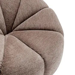 Madeley Chenille Swivel Occasional Chair in Mink - Chocolate Wood