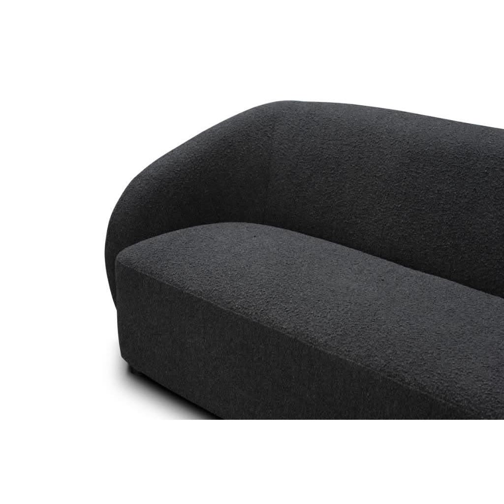 SUKI BOUCLE 3-SEATER SOFA CHARCOAL - MyChocolateWood