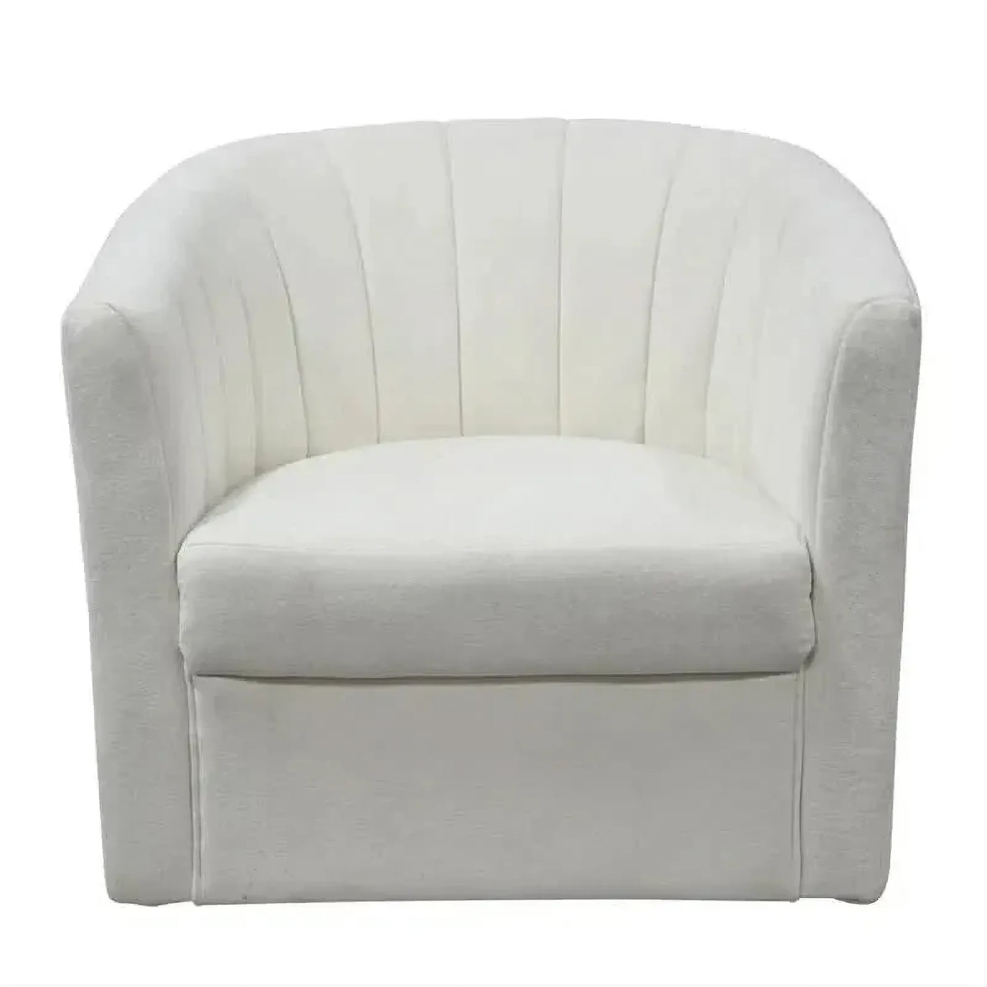 Winthrop Swivel Armchair in Ivory Chenille angle