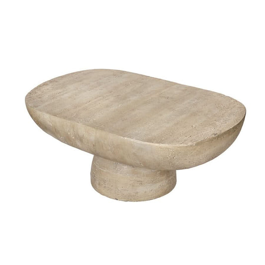 BARDOT OVAL CEMENT COFFEE TABLE NATURAL - MyChocolateWood