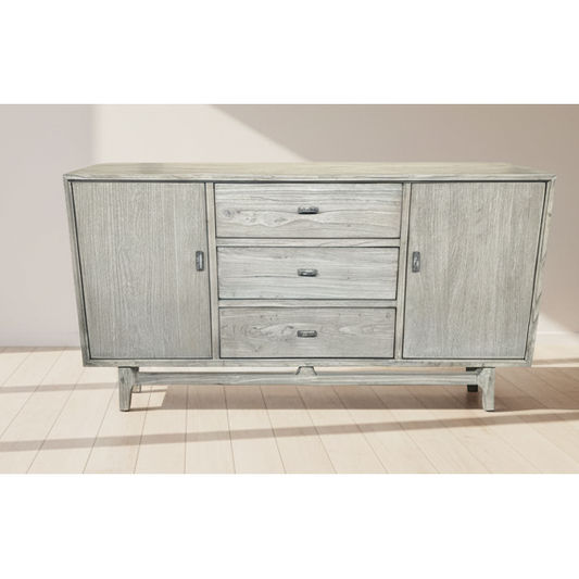 NEVANA  RECYCLED ELM TIMBER 2-DOOR 3-DRAWER SIDEBOARD/BUFFET  NATURAL 195CM - MyChocolateWood